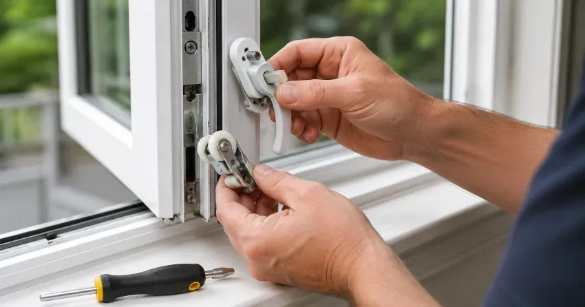 technician performing broken window repair Parkhill on a sliding window